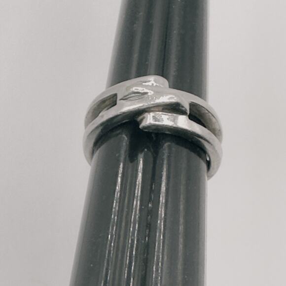 Sterling Silver Wrap Ring Size 7.75 Double Band Modernist 925 NF Vintage - Picture 10 of 14